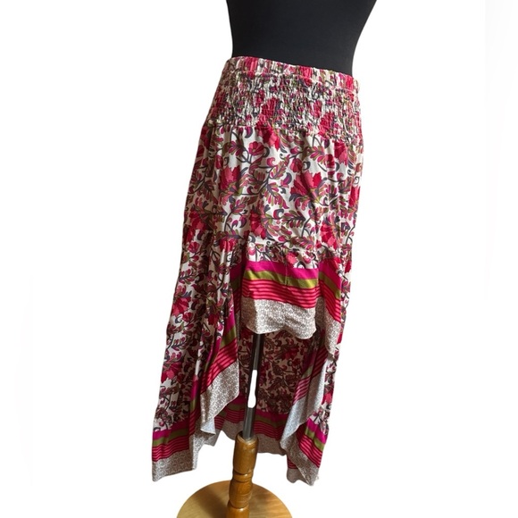 NWOT BOHO BTFBM Women’s Hi Lo Maxi Skirt SZ S  Floral Split Ruffle Bohemian EUC - Picture 9 of 14